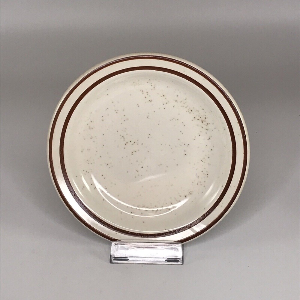 Ultima Brown Speckle Stripe Bread Plate Vintage Heavy Restaurant Ware